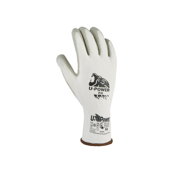 U-Power FIT - Guanti da lavoro bianco/grigio