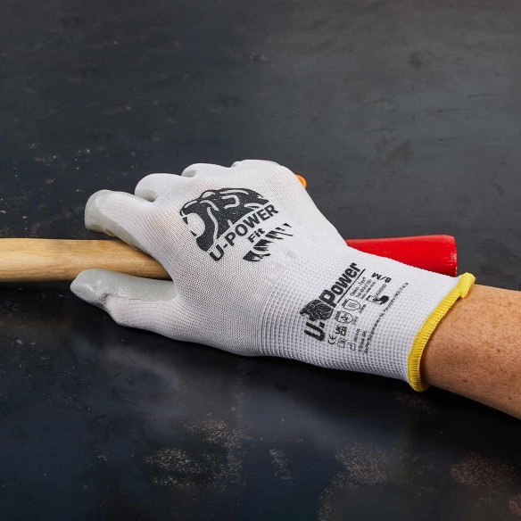 U-Power FIT - Guanti da lavoro bianco/grigio